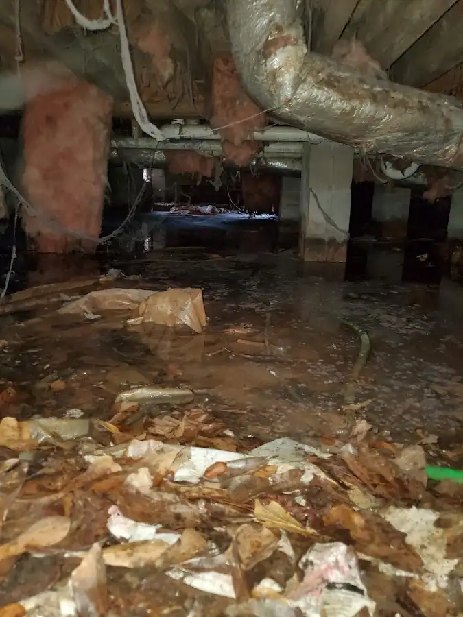 Crawl space flood assessment for Commercial Water Damage Restoration in Norwich